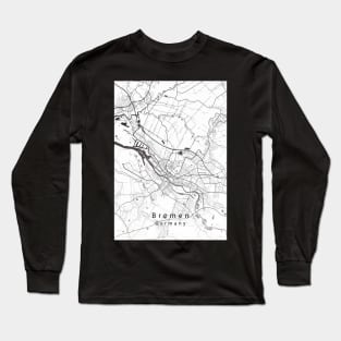 Bremen Germany City Map white Long Sleeve T-Shirt